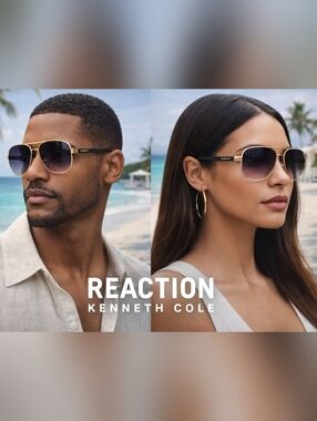 Kenneth Cole Reaction Gold Navigator Sunglasses Purple Gradient KC2970 31W 56mm